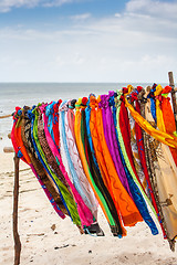 Image showing Beautiful colourful scarfes 