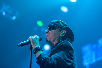 Image showing DNIPROPETROVSK, UKRAINE - OCTOBER 31: Klaus Meine from Scorpions rock band performs live at Sports Palace SC \