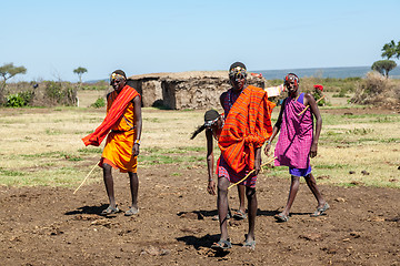 Image showing MASAI MARA,KENYA, AFRICA- FEB 12 Masai men,review of daily life of local people,near to Masai Mara National Park Reserve, Feb 12, 2010,Kenya