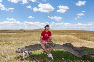 Image showing Man in savanna 