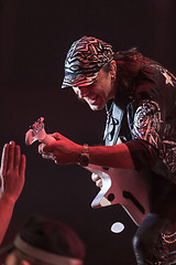 Image showing DNIPROPETROVSK, UKRAINE - OCTOBER 31: Matthias Jabs from Scorpions rock band performs live at Sports Palace SC \