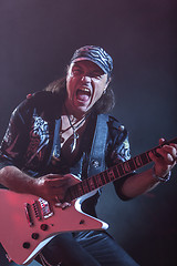 Image showing DNIPROPETROVSK, UKRAINE - OCTOBER 31: Matthias Jabs from Scorpions rock band performs live at Sports Palace SC \