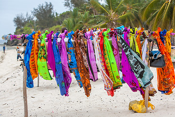 Image showing Beautiful colourful scarfes 