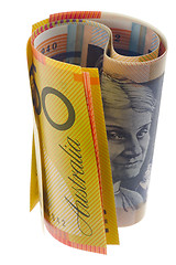 Image showing Australian currency rolled

