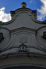 Image showing  sky cloud at top off old church 