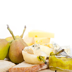 Image showing cheese and pears