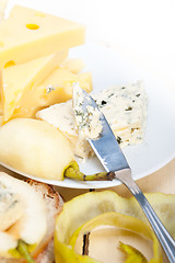 Image showing cheese and pears