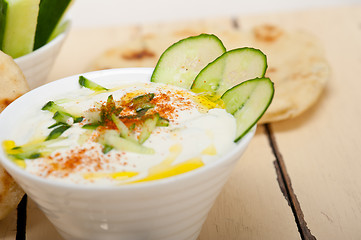 Image showing Arab middle east goat yogurt and cucumber salad 