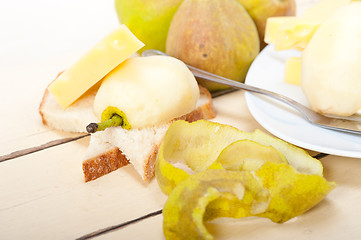 Image showing fresh pears and cheese