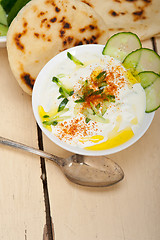 Image showing Arab middle east goat yogurt and cucumber salad 