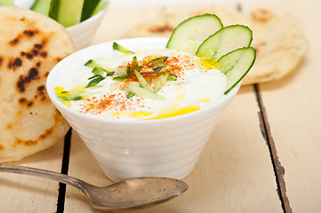 Image showing Arab middle east goat yogurt and cucumber salad 