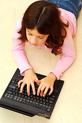 Image showing Girl computer