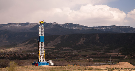 Image showing Oil Derrick Crude Pump Industrial Equipment Colorado Rocky Mount