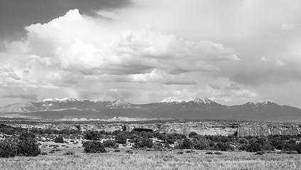 Image showing Spanish Valley Waas Mountain Manns Peak Mt Peale Utah