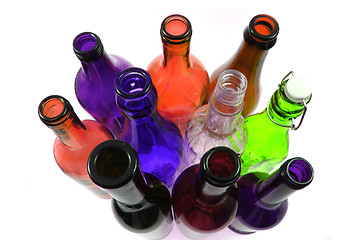 Image showing color glass bottles