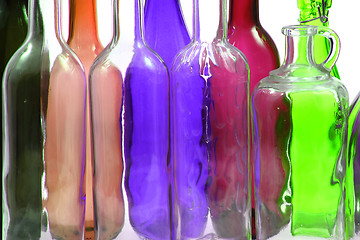 Image showing color glass bottles