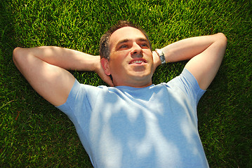 Image showing Man on grass