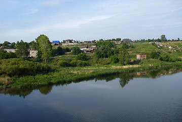 Image showing Village on shore.