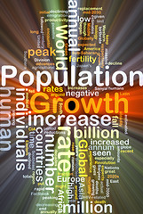 Image showing Population growth background concept glowing