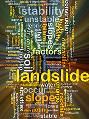 Image showing Landslide background concept glowing