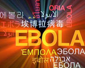 Image showing Ebola multilanguage wordcloud background concept glowing