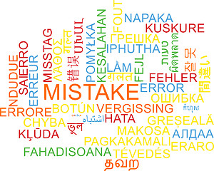 Image showing Mistake multilanguage wordcloud background concept