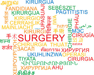 Image showing Surgery multilanguage wordcloud background concept