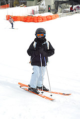 Image showing Child downhill ski