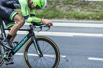 Image showing Bianchi Bicycle in Action - Tour de France 2014