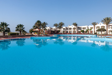 Image showing Luxury nice hotel swimming pool in the Egypt.