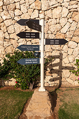 Image showing signboard on the beach at hotel, Egypt