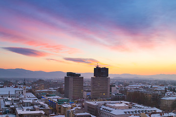 Image showing Panorama of Ljubljana in winter. Slovenia, Europe.