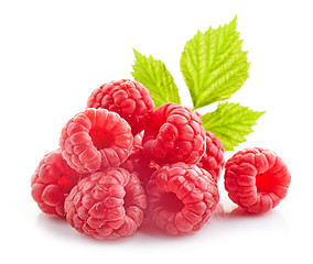 Image showing fresh organic raspberries