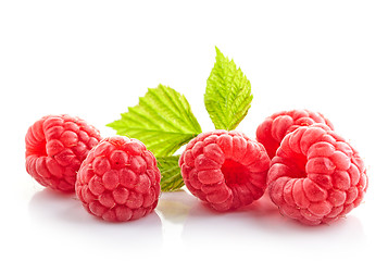 Image showing fresh organic raspberries