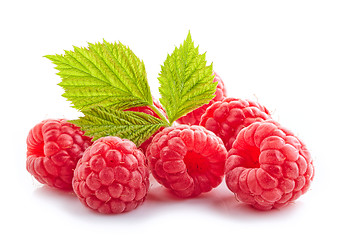 Image showing fresh organic raspberries