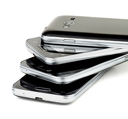 Image showing Stack of Smartphones