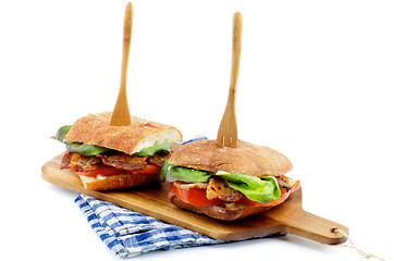 Image showing Ciabatta Bacon Sandwiches