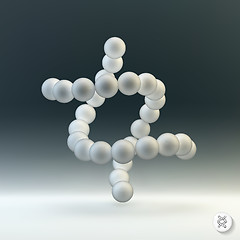Image showing Vector illustration of dna structure in 3d. 