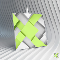 Image showing Business card. 3d blocks structure background. 