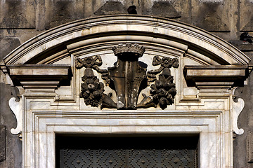Image showing  brown gate  in church 
