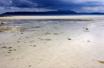 Image showing sky sand isle and rock 