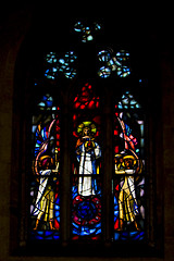 Image showing the colored rose window in santa chiara