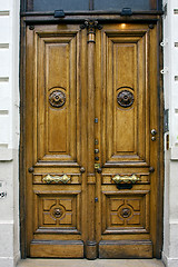 Image showing brown wood old door in buenos aires