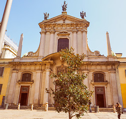 Image showing Retro look St George church in Milan