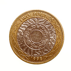 Image showing Retro look Pound coin - 2 Pounds