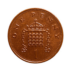 Image showing Retro look One penny coin