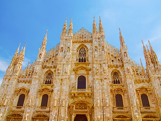 Image showing Retro look Milan cathedral