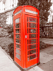 Image showing Retro look London telephone box