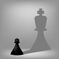 Image showing Black Pawn with King Shadow 