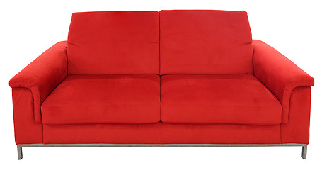 Image showing Red two seat sofa